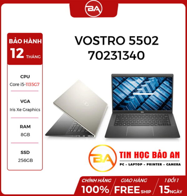 Máy tính xách tay – Laptop Dell Vostro 5502 70231340 i5 1135G7/8GB/SSD256GB